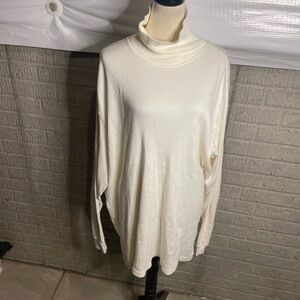 Alfani‎ Womens Cream Ribbed Long Sleeve Turtleneck Sweater Dress Size XXL